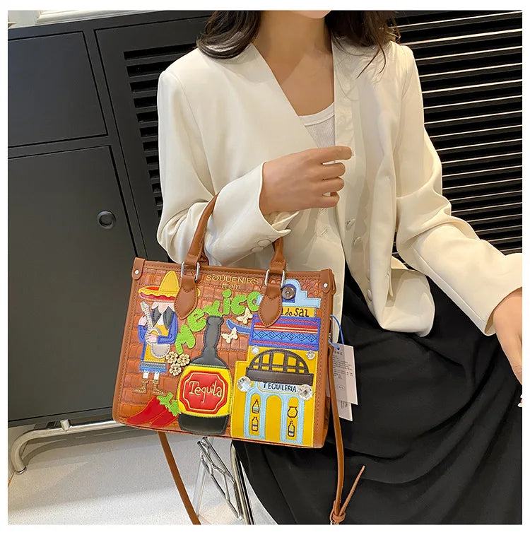 Design Patchwork Zipper 2026 Hot Sale Women's Bags Retro High Quality Women's Bags PU New Personality Stylish Shoulder Bags