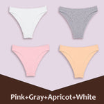 4Pcs Women's Cotton Briefs Seamless Women Sexy Panties Intimates Solid Color Breathable Underwear Female Low Waist Soft Lingerie