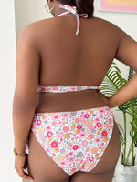 2026 Halter Push Up Bikini Large Plus Size Swimsuit Women High Waist Swimwear Female Printed Bathers Bathing Swimming Swim Suit
