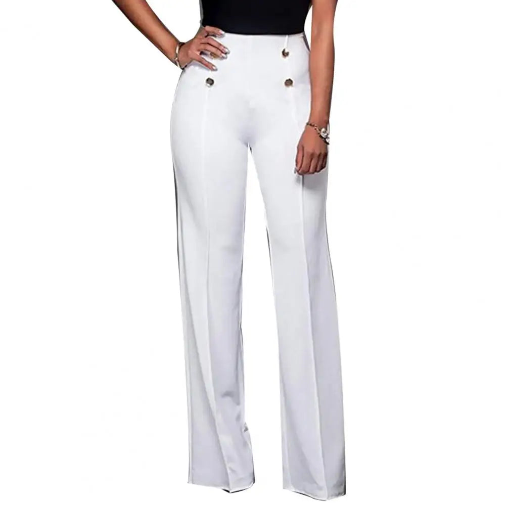 Trousers Loose Slim-fit Solid Color Women Wide Leg Pants for Casual Loose Trousers Solid Trouser Streetwear
