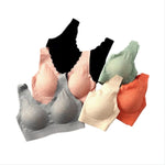 Thailand Latex Wireless Lace Bra – Push-Up, Seamless, Removable Pads, Beautiful Back Design for Daily Wear & Sleep
