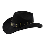 Summer Women Men Felt Cowgirl Hat with Belt Stylish Western Hat Casual Jazz Caps for Outdoor Party Club