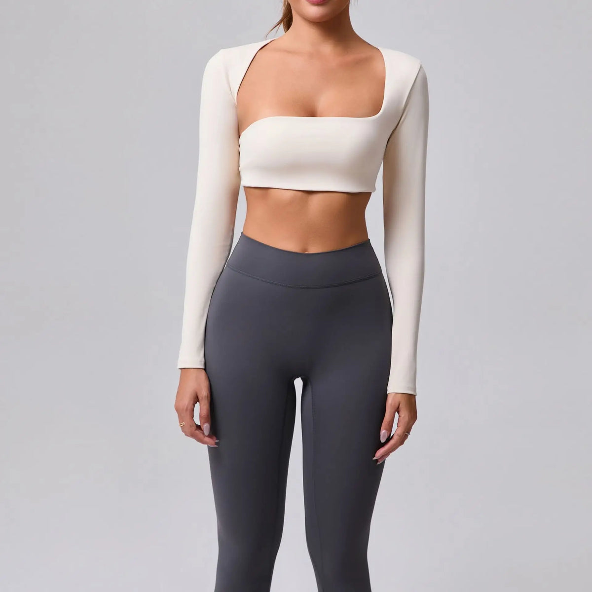 Women's Brushed Long Sleeve Yoga T-shirt Lightweight Quick-Dry Sports Tunic for Outdoor Running, Fitness & Multi-Sport