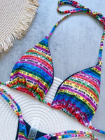 RUOTONSEPT Letters Printed Colorful Mini Thong Bikini Women Swimwear Female Swimsuit Two-pieces Bikini set Bather Bathing Suit