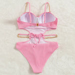 Sexy Ribbed Underwired Bra Cup Female Swimwear One Piece Swimsuit Women Backless Monokini High Cut Bathing Suit Swim Bodysuit