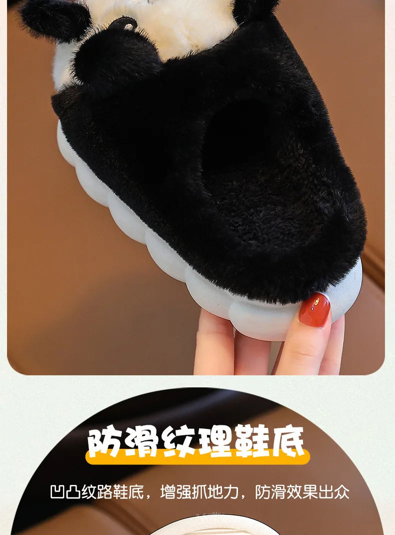 Cartoon Panda Plush Pajamas Robes Anime Adult Nightgown Winter Long Sleeve Night Dress Halloween Party Comfy Kawaii Girl Slipper