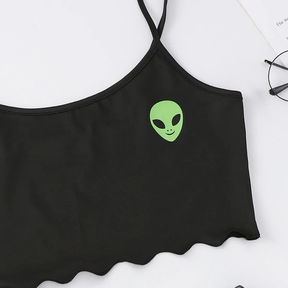 Sexy Alien Print Sling Sleepwear Women's Pajamas Set V-Neck Pyjamas Female Homewear Sleeveless CuteTop And Shorts