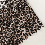 Women's Pajamas Set Sexy Lingerie Leopard Print Sling Sleepwear V-Neck Sleeveless Top and Shorts Sets Pyjamas Homewear