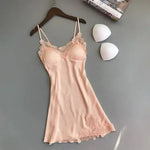 Summer Sexy Lingerie Pajamas Women Sleepwear Nightgowns Silk Satin Ice Silk Thin Halter Suspender Nightdress Night Dresses
