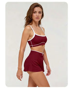 2 Pieces Women's Nude Yoga Set Bra Skirt Tracksuit Running Fitness Sports Set Slim Fit High Waist Beautiful Back Suit