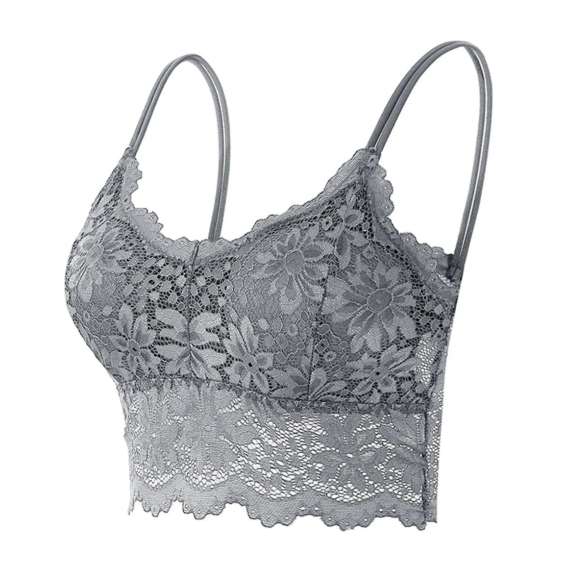Women's Lace Bra Top Comfortable Bralette Solid Color Sexy Underwear Vest Female Hollow Out Wireless Lingerie Seamless Brassiere