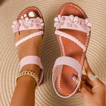 Women's SandalsNew Summer Casual Open-toed Women's Flats Fashion Floral Design Casual Comfortable Women's Sandals