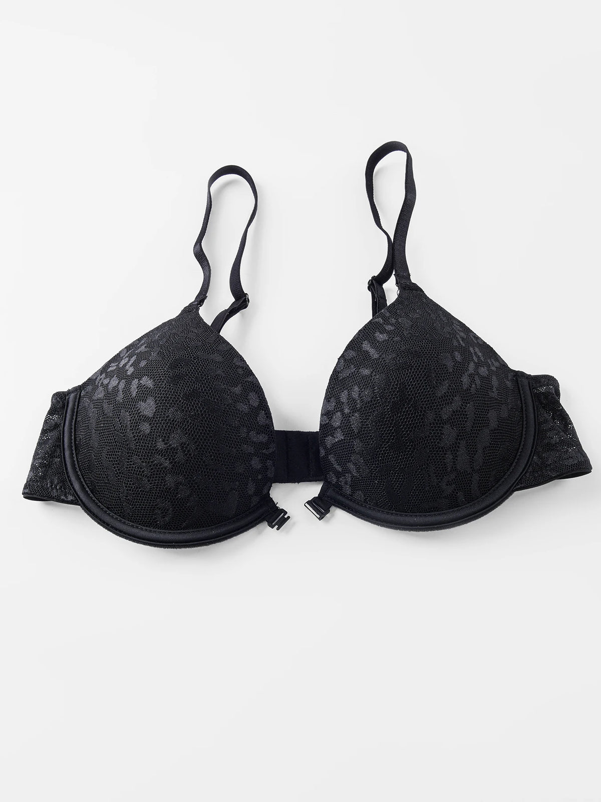 Women's Sexy Front Closure Push Up Bra Seamless Smooth Bra with underwire Makes Chest Look Smaller Lingerie beige