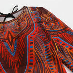 S - XXL 3PCS New Printed Long Sleeve With Pants Sarong Women Swimwear One Piece Swimsuit Female Bather Bathing Suit Swim V7180