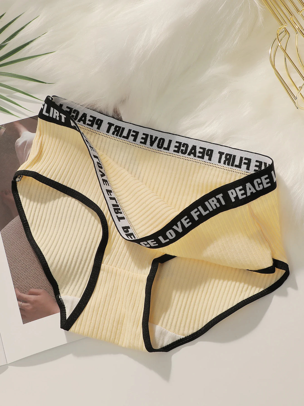 Women's High Waist PantiesLetter Elastic Waistband Soft Ribbed Fabric Comfortable Briefs for Daily Wear women bra K2809