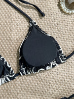 Sexy Black Lace Bikini Set Women 2026 Beach Push Up Bra Bandage Thong Swimsuit Brazilian Holiday Bathing Suit Two Piece Swimwear