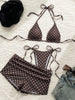 With Shorts Polka Dot Halter Mini Micro Thong Bikini Female Swimsuit Women Swimwear Three-pieces Bikini Set Bathing Suit Swim