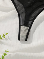 Sparkling sexy ultra-thin mesh underwear set with large chest and small display steel ring support anti sagging bra set YS3034