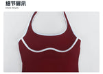 Color Blocking Yoga Jumpsuit Women Sleeveless Hollow Out Backless Slim Sports One Piece Short Suit Gym Running Fitness Rompers