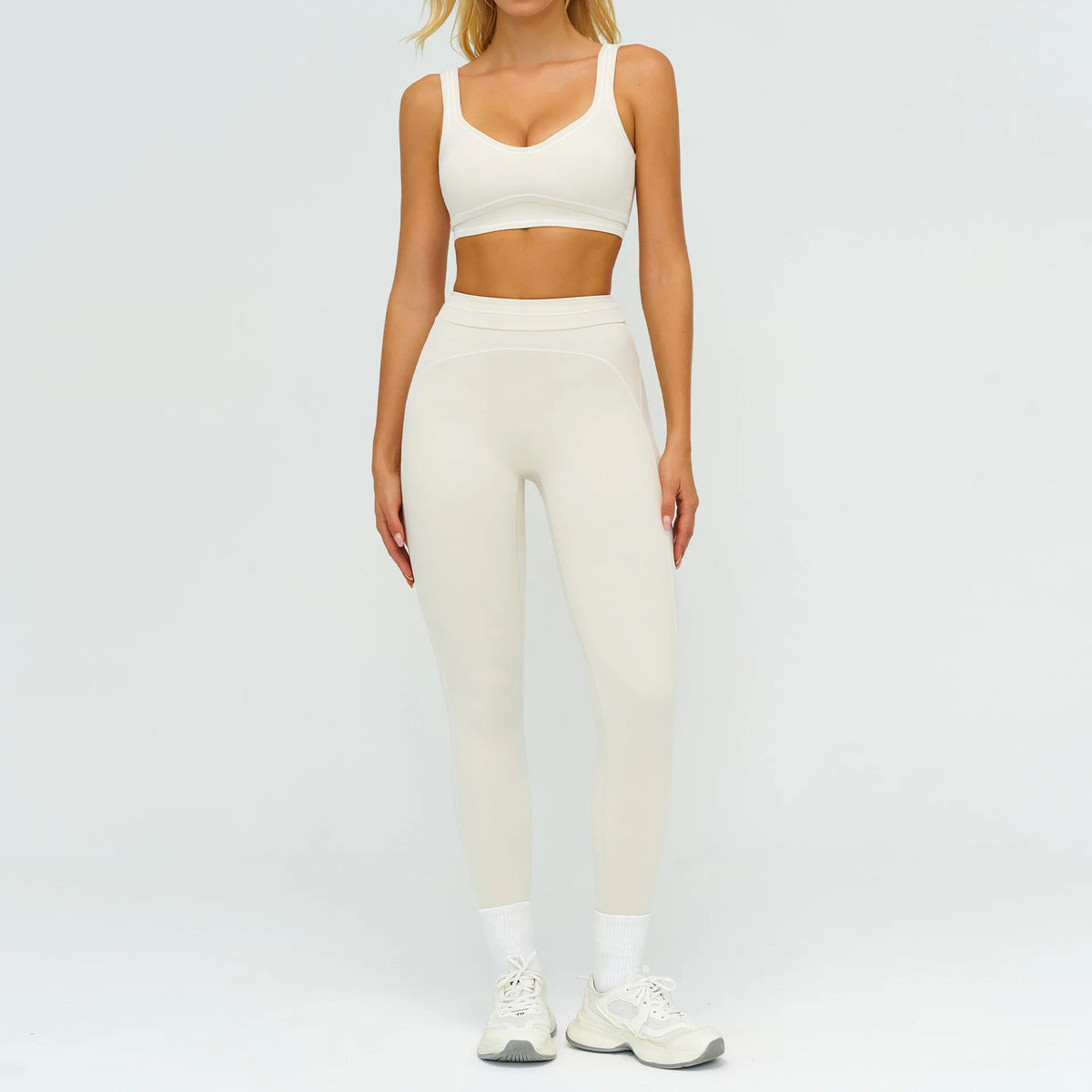 2PCS Yoga Set Gym Clothes Outdoor Sports Outfits Women Tracksuit Gym Fitness Suits Workout Long Sleeved Flared Pants Sportswear