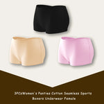 3PCS/SET Women Panties Cotton Seamless Sports Boxers Underwear Female Solid Color Briefs Cozy Lingerie Intimate Underpants XS-XL