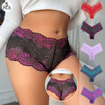 5pcs 1XL-4XL Plus Size Floral Panties Breathable Comfortable Female Underpants Fashion Sexy Lace Lingerie Elegant Lady Briefs