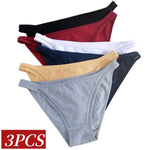 3Pcs/Set Women's Cotton Low-Rise Briefs with Mesh Side Panels Brazilian Panties Sexy Lingerie Comfy Breathable Underwear M-XL