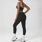 Women's Seamless Yoga Set Outdoor Exercise 2-piece Set Fitness Bra Running Pants Tracksuit High Waist Hip-lifting Sportswear