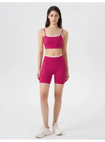 Women's 2-piece Yoga Set Fake Two-Piece Color-Block White Stripe Camisole Running Sports Bra Shorts Yoga Outfit Set