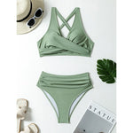 Sexy Push Up Bikini 2026 Women Swimsuit Two Pieces Swimwear Female High Waist Bikinis Set Green Bathing Suits Brazilian Biquin
