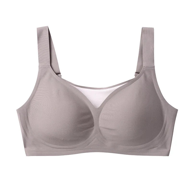 Women's Strapless Wire-free Mesh Bra Jelly-like Full Cup Bra with Side Support Comfortable and Beautiful Back Plus Up Bra