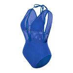 S - XL Deep V Neck Knit Fish Net Mesh Women Swimwear One Piece Swimsuit Female Monokini Backless Bather Bathing Suit Swim V7832