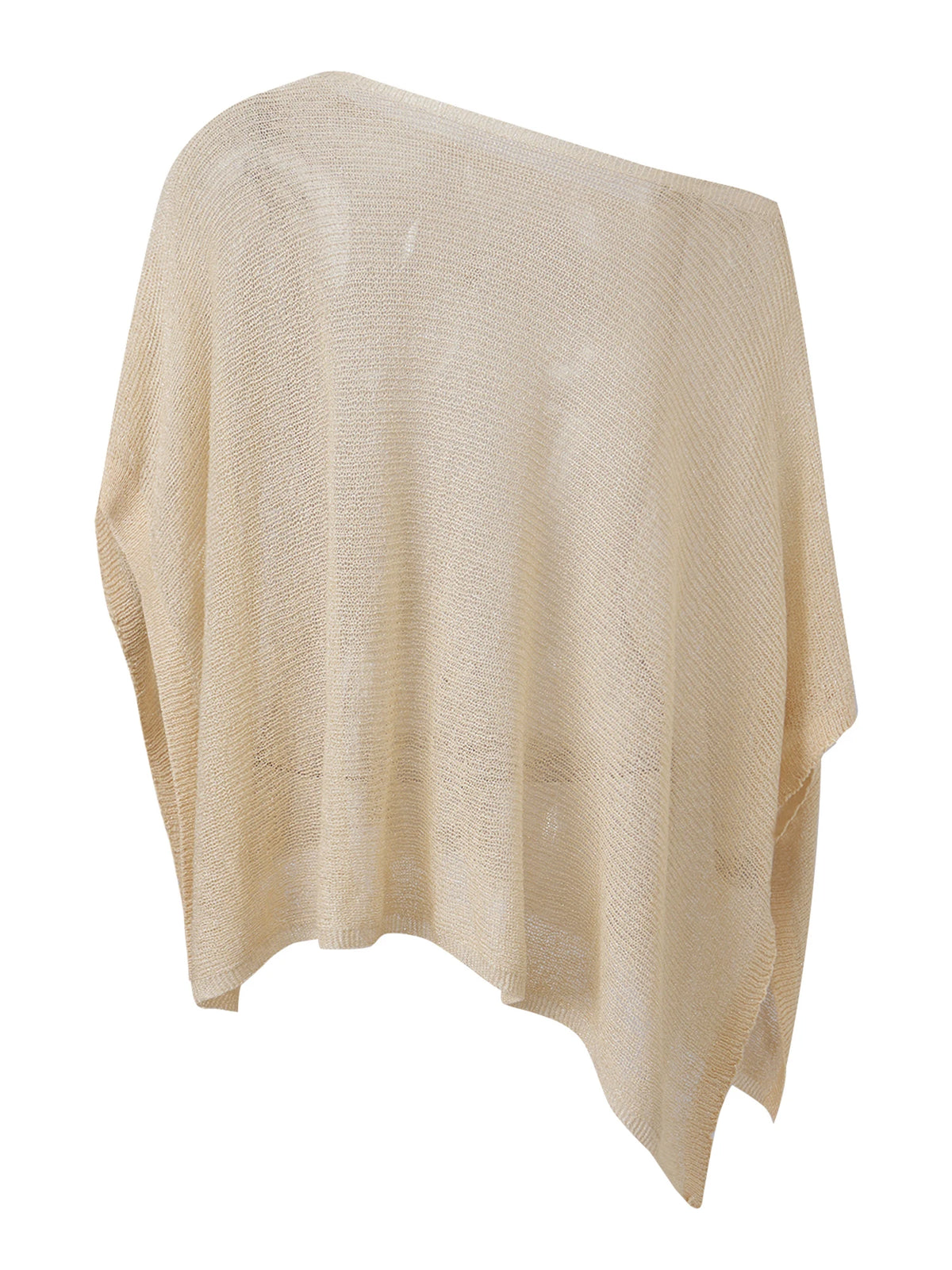 Women Off Shoulder Knitted Poncho Tops Loose Fit Cover Ups Summer Fall Sheer Shawl Wraps Blouse for Street Beach