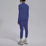 Women's Seamless Yoga Sets Sports Fitness Zipper Long-Sleeve Jacket Slim-fit Hip Lift Pants Suits Workout Training Gym Sets