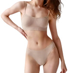 Women Buttery Soft Bra And Panties Set Push-Up Unlined Brassiere Breathable Ribbed Underwear Stretchy Crop Top Sexy Lingerie Set