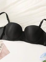 Women Large Bust Plus Size Strapless Bra Front Buckle Detachable Strap Push Up Anti Slip Seamless Support Brassiere Lingerie