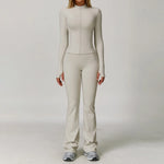 2/3PCS Yoga Suit Women Tracksuits Gym Clothes Workout Flared Pants Zipper Long SleeveAthletic Wear Female Sports Yoga Clothing