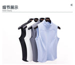 Women Zipper Yoga Shirts Solid Stand Up Collar Elastic Slim Fit Sports Jacket Breathable Sleeveless Sunscreen Workout Clothes