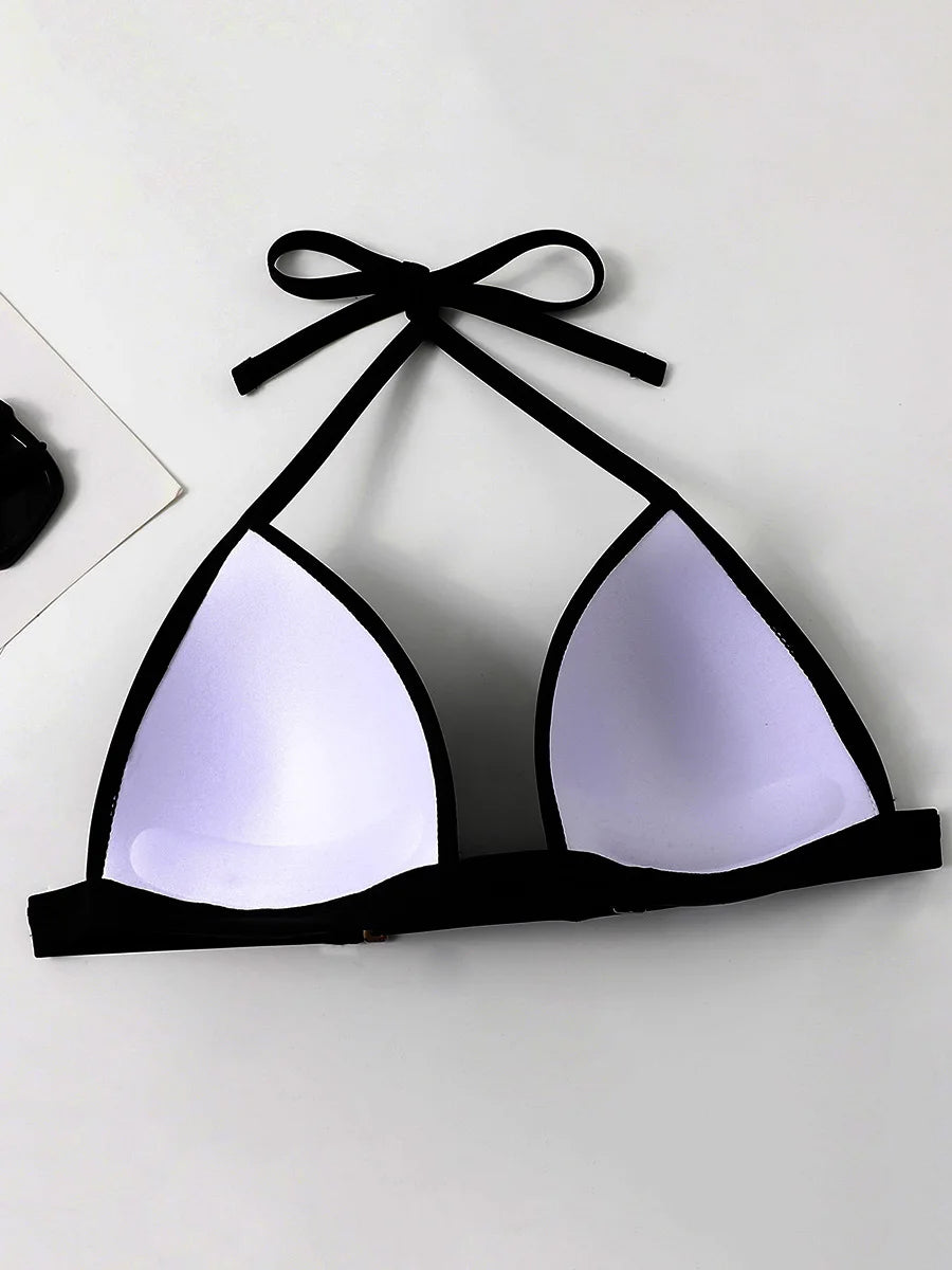 Sexy Halter Push Up Bra Cup Bikini 2025 Women Swimsuit Female Swimwear Two Pieces Bikini set Brazilian Bathing Suit Swim Beach