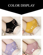 Women's Panties Sexy Lace Hollow Out Lingerie Breathable Ultra-Thin Underpants Lace Floral Comfortable High Waist Elastic Briefs