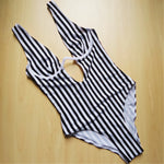 S - XL V shape Wire Striped Women Swimwear One Piece SwimsuitFemale V-bar Underwired Bather Bathing Suit Swim Monokini V472