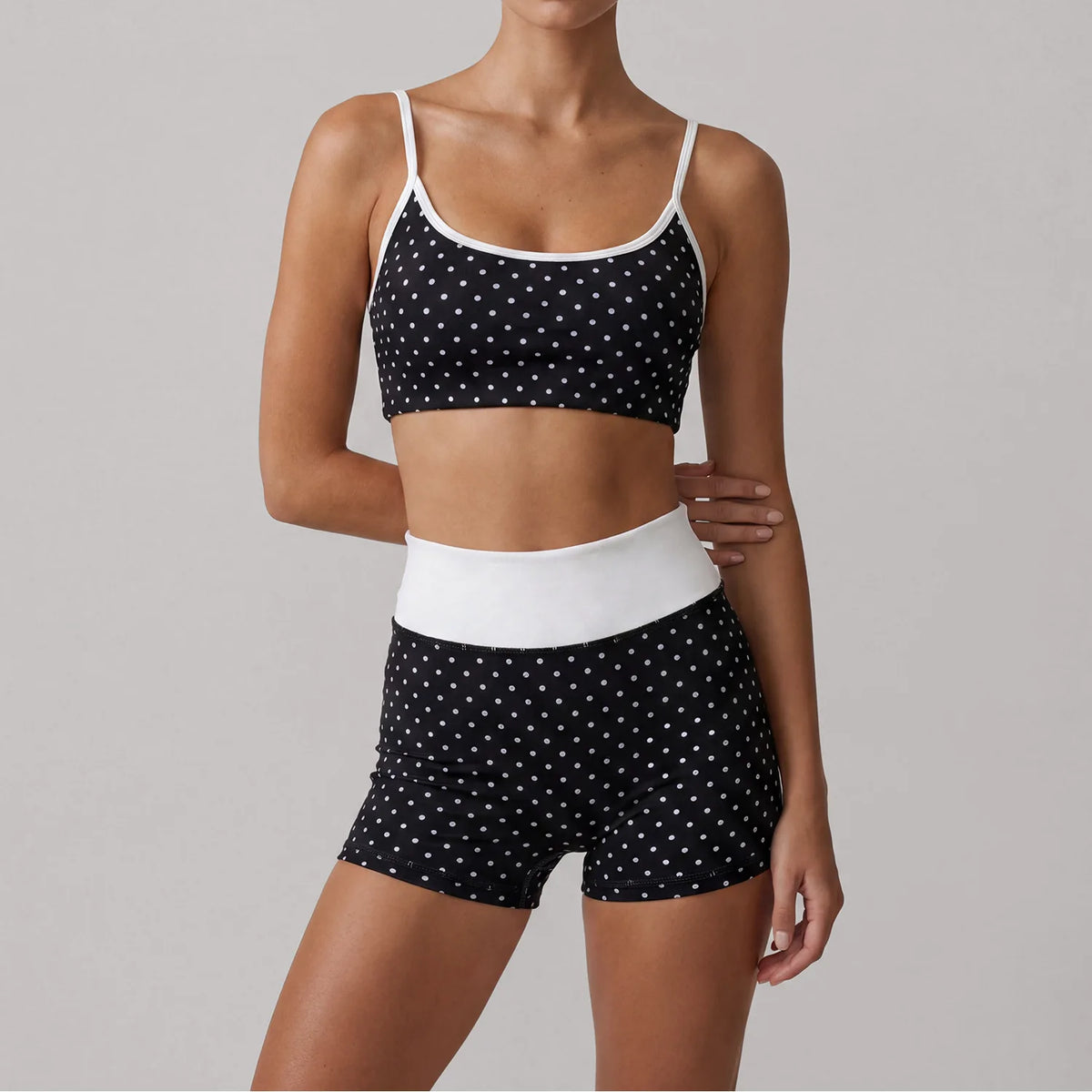 Summer Pink Wave Point Yoga Sets for Women Slim Sports Tank Top Gym Outfits Outerwear High Waist Shorts Training Fitness Suits
