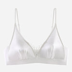 French Elegant Bra Lingerie Wirefree Bra Luxury Satin Bralette for Small Chest Summer Thin Lace Bra Elegant Comfort Bralette