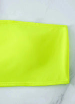 Neon Yellow High Waist Bikini 2024 New Belt Women Sexy Two Piece Swimsuit Push Up Swimwear Female Bathing Suit Summer Beachwear