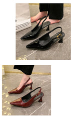 2026 Pointed Sandalias De Mujer Shallow Comfortable Patent Leather Fashion Shoes Woman French Sexy High Heels Designer Footwear