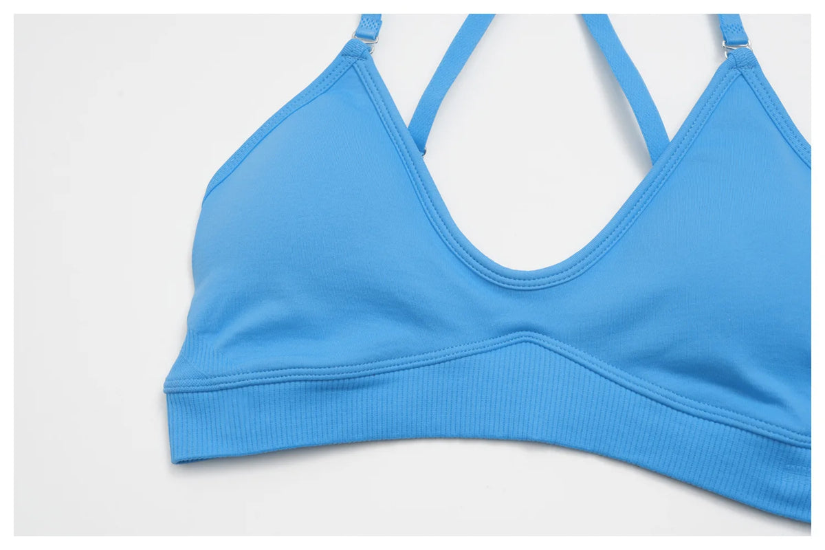 Seamless Yoga Excersize Sets Women Cross Back Sports Bra Tracksuit Workout Clothes High Waist Hip Lifting Shorts Fitness Suits