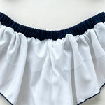 Women Sailor Collar Two-Piece Set Navy White Bow Decor Chiffon Fabric Casual Homewear Cosplay Costumes Daily Party Themed Event