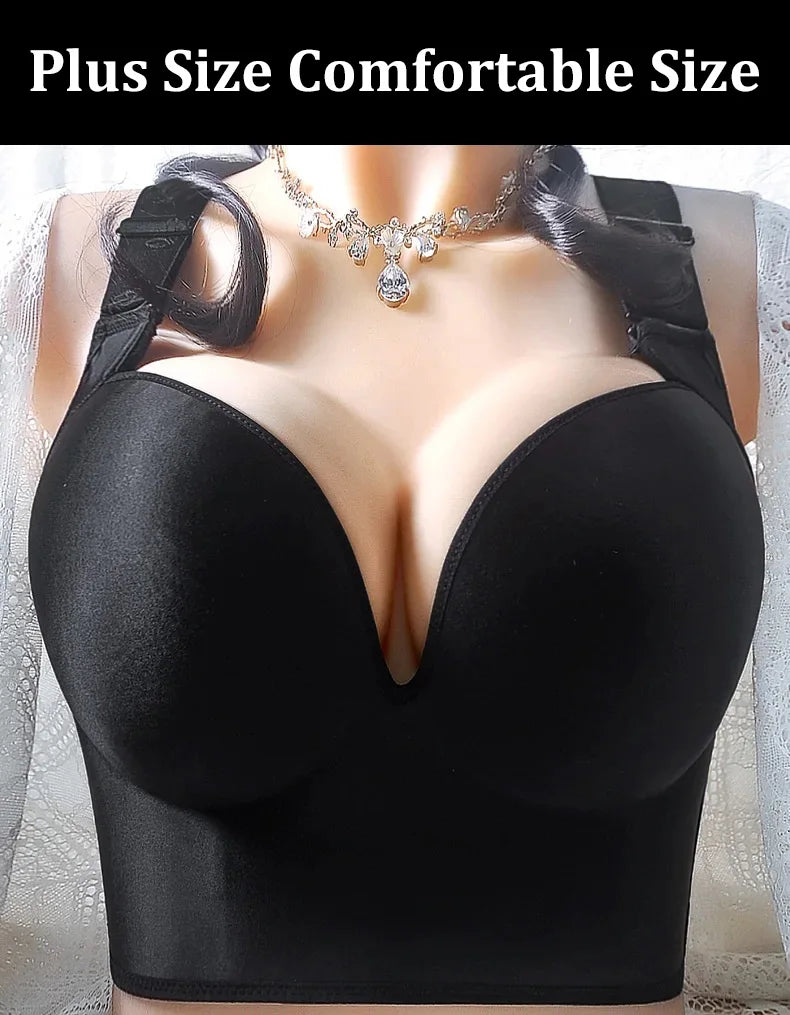 Wireless Push Up Bras for Women Full Coverage Solid Underwear Female Adjustable Plus Size Lingerie 38 40 42 48 50 C D E