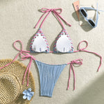 Sexy Micro Bikini 2025 Women Beige Brown Pink Weave Bandage Cross Crochet Swimsuit Brazilian Beach Bathing Suit Thong Swimwear