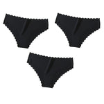 3Pcs/Set Ice Silk Panties Women Low Rise Briefs Female Underpants Invisible Underwear Sexy Lingerie Seamless Bottoms XS-XL